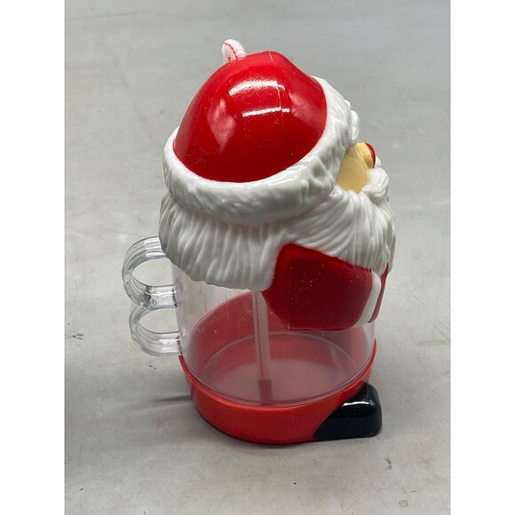 gift craft Santa's sipper cup with straw plastic red white handle READ used see - Picture 3 of 7